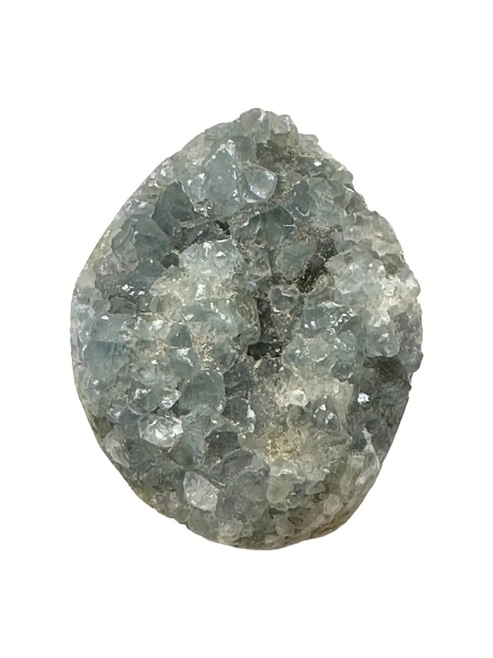 Natural Blue Celestite Geode Cluster On Display Stand - 2.5 Inches Long